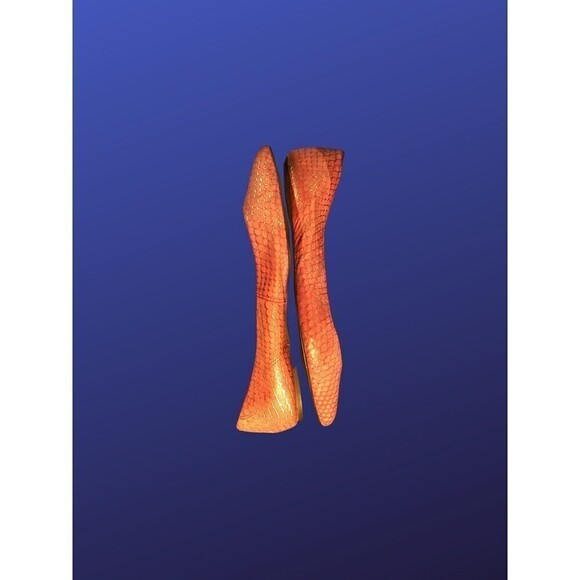 APT. 9 & CO. "Bullseye-6” Pointy Toe Flats,100% Leather, PINK REPTILE,10M, NWOB - Picture 4 of 9